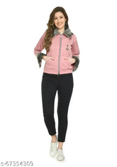 Pink velvet Aphrodite waistcoat, trendy modern women's jacket with long sleeves