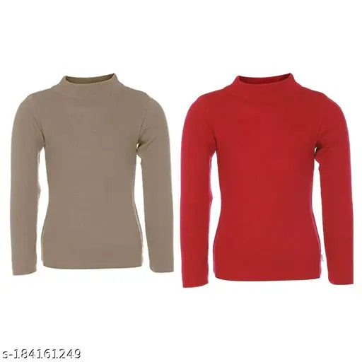 Bello Toko 2-pack blended wool sweater/Skivi in solid colors for kids aged 2-3, warm and cozy children's clothing from India