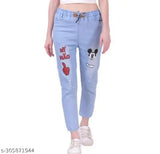 Women's 100% Cotton Round Neck Pocket Panda T-shirt & Jeans Pack of 2 with short sleeves, XS to M sizes, printed pattern, best for joggers, made in India