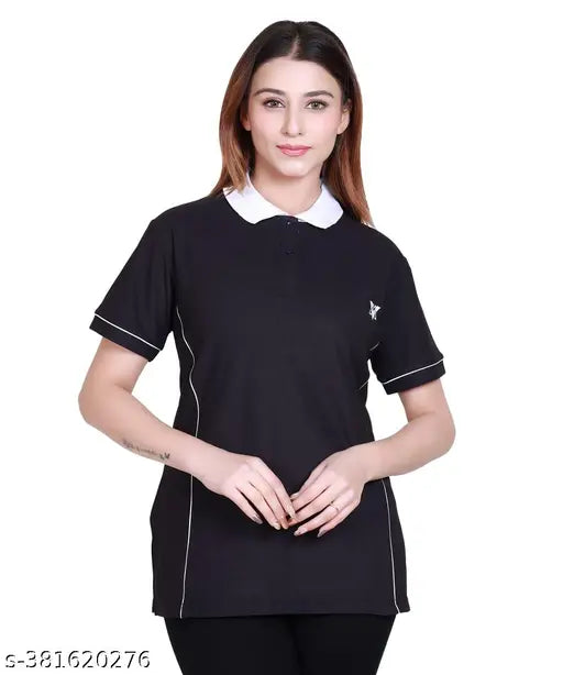 Unique Style cotton short sleeves solid T-shirt, elevate everyday elegance for women's wear, India-made