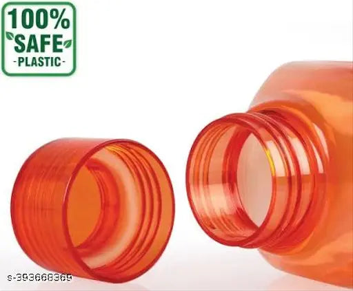 Food grade water bottle combo, black BPA-free fridge bottles for home, office, gym & school. Freezer safe, leak proof and easy pour design. Compact with transparent construction for easy access to refreshing drinks