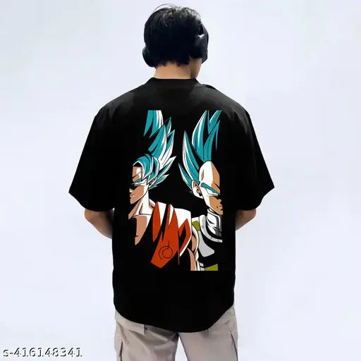 Cotton oversize tees for men with printed Naruto Uzumaki, Itachi Uchiha, Sasuke Uchiha, Kakashi Hatake, Minato Namikaze, Deidara, and Kiba Inuzuka characters in various sizes: S-XXL. (India origin)