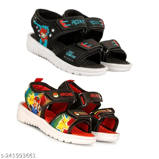 Casual Lycra flip flops combo (2 pack) for boys, Eva sole, trendy design, long-lasting performance, suitable for casual and sneaker outfits, sizes 12-18 months to 5 years