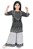 New Collection Rayon Printed Kurta & Sharara Set for Girls, soft and fine quality Indian clothing for festivals, mix-and-matchable with 5-15 years sizes