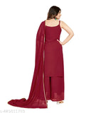 Maroon embroidered net Georgette partywear set by Altecia's Vogue Vision