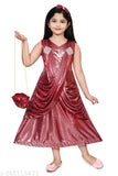 High-quality acrylic blend maxi dress for girls, stylish sleeveless festive design, Indian origin