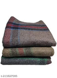 Heavy winter-weight woolen fleece checkered blankets set of 3 (3 pcs.) for cozy warmth or donation