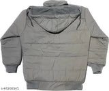Boys grey polyester jacket, solid color lighte grey, long sleeves, party wear for 1-2 years