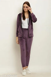 SANA FASHION velvet wine truck suit with long sleeves, women's fashionable evening wear, country of origin: India