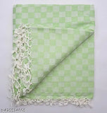 Dull cotton blend Bhagalpuri check AC Chaadar, green design, softens after wash, comfortable for all