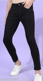 Black stretchable denim jeans for boys, Funky Z special fit with five pockets and solid pattern, origin in India