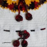 Soft wool self-design net baby girl frock, adorable & comfortable handmade dress for 1-2 years old