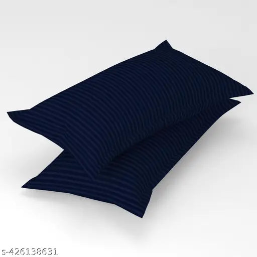 Premium 220 Tc striped cotton bedsheet, king size for double bed with 2 pillow covers, Indian-made quality sheet for home and hotels