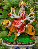 Marble Durga Mata Idol, 9cm x 5cm x 14cm, for home decor or office showpiece, Navratri temple puja murti