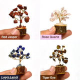 12 Mini Natural Crystal Tree Set, 7 Chakra Healing Stones for Feng Shui/Vastu, 10cm x 20cm