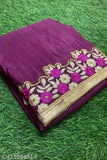 Vichitra Silk Petite Saree in Malty Tones, free size with embellished separate blouse