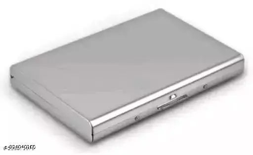 Water-resistant stainless steel credit card holder, 6-card capacity, sleek design, business essential, Indian origin