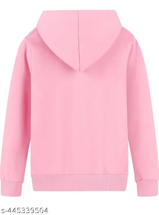 Olive printed cotton sweatshirt with hoodie and life line design for women and girls, perfect casual wear for kids