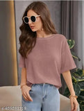 Wool women's solid T-shirt, short sleeves, available in various sizes from XXS to XXL