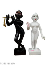 Marble dust Iskon Radha Krishna statue, traditional Indian Krishna idol for home decor or pooja room, 9" height and 2.5 cm length