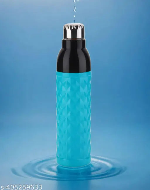 Blue-pink, unbreakable double walled insulated water bottle (1L), food grade BPA free for travel, office, shopping, sports, picnic etc (pack of 2)