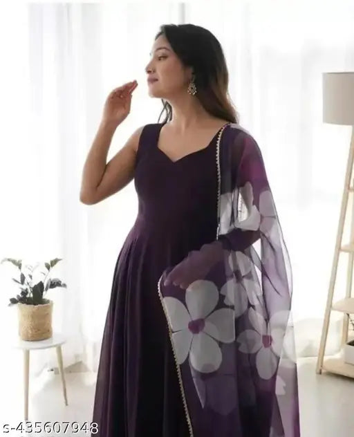 Georgette sleeveless classy partywear dress, solid pattern for women, available in S-XXXL