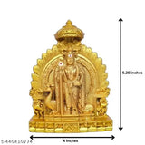 Gold-toned Poly Resin Murugan Idol, 5 inches tall, for Pooja room decoration or showpieces