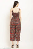 Black crepe printed two-piece western style jumpsuit for ladies, trendy design, Indian origin