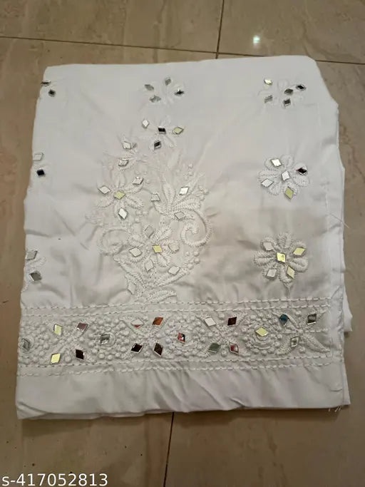 Mirror work cotton pant, chikankari pattern, Indian handcrafted traditional wear