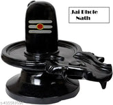 Black resin Shivaling religious idol for pooja or dashboard, Indian art form