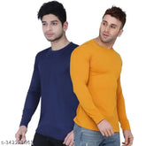Nylon men's solid full sleeve t-shirts (pack of 2), perfect for daily wear & sports