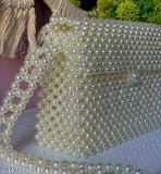 Black Acrylic Beads Handbag, Indian-made fashion accessory for women