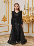 Embellished net viscose dresses for girls (2-14 years), cute classy frocks from India