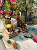 Wooden God Idol set: EliteTouch Ayodhya Mandir, Shri Kedarnath Dham Ram Mandir Combo, Indian-made 3D Kedarnath Temple Statues