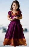 Red silk South Indian Lehenga Choli for girls, intricately embroidered, 18-12 years