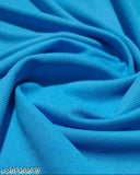 Blue polyester T-shirt with lycra, printed sleeves, short sleeves, athletic fit for a luxe feel