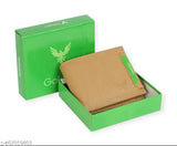 Beige faux leather men's travel wallet, durable for parties or vacations, 7 card slots, perfect for Valentine's Day gifts