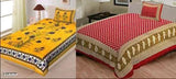 Trendy single cotton bedsheets, superfine Jaipuri print, ideal for adults (180 thread count, 2-pack)