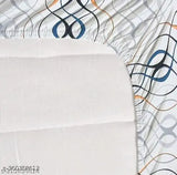 Cotton blend, superfine geometrics - Radhey fitted bedsheet, 2 pillow covers, double queen size, ideal for adults in mild winter