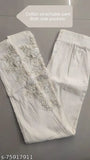 Stretchable cotton jegging with embroidered net, both side pockets and work zones - versatile Indian-made pants