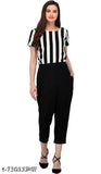Zebra black jumpsuit, striped short-sleeve fashion piece for women, various sizes available from XS to XXXL, originates from India