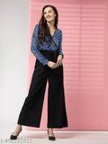 Floral print maxi jumpsuit, Lycra with long sleeves, printed net, size M, quality-assured Indian import