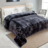 Ultra soft floral double bed light mink winter blanket, solid color polyester. Perfect for cozy comfort all year round. Indian-made microfiber blend