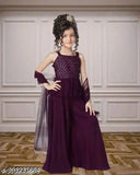 Princess Classy Girls crepe kurta suit set, sleeveless embroidered attire for girls aged 4-16 years (India)