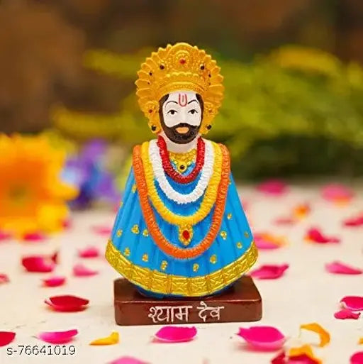 Multicolor resin God Khatu Shyam Ji Murti Idol for temple home decor, 62-inch, intricate craftsmanship
