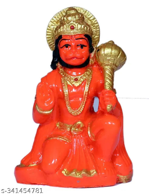 Resin Adiyogi and Hanuman ji Smoke Backflow Showpiece Combo for home decoration (8cm x 11cm x 10cm), includes 21 smoke backflow cones