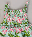 Pure cotton baby girl kurti with sharara set, printed anarkali top above knee length for 12-18 months