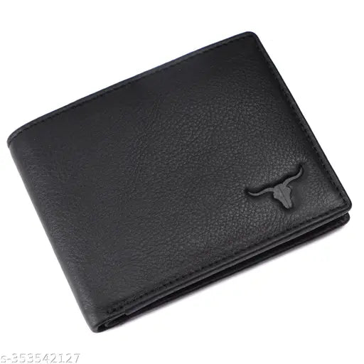 Real leather, slim RFID blocking wallet with 2 compartments, hand-stitched premium buffalo leather, India-made