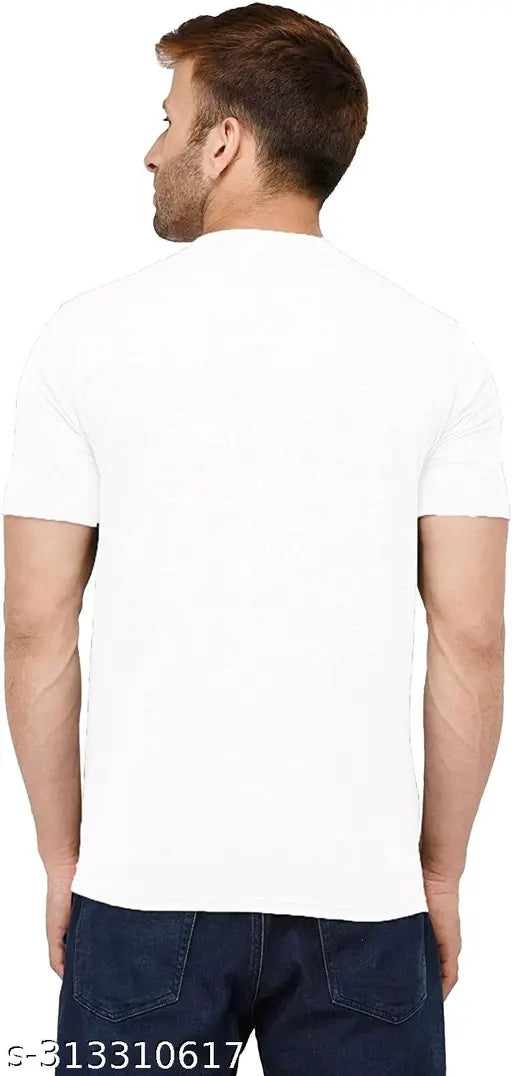 Blue striped polyester t-shirt with Self Design Printed Jai Shree Ram, perfect for daily wear