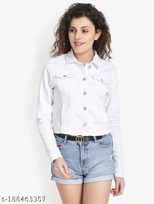 Girls & women's cotton blend jacket pack of 1 - Solid long-sleeved coat, available in S, M, L, XL. Indian made